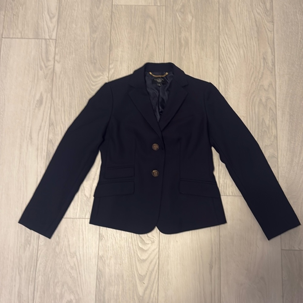 Navy blue Talbots 4 petite suit jacket